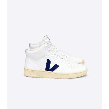 Women's Veja V-15 CWL High Tops White/Blue | ZA 370UZG